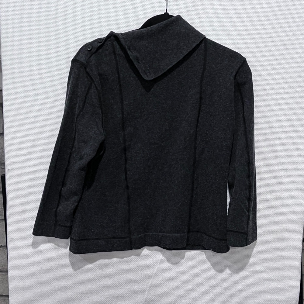 CARLISLE Charcoal Gray Silk Cashmere Blend Mock Neck Sweater Top Size L - Picture 4 of 7